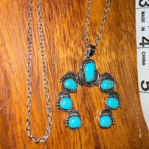 Silver & Turquoise Naja Style Necklace